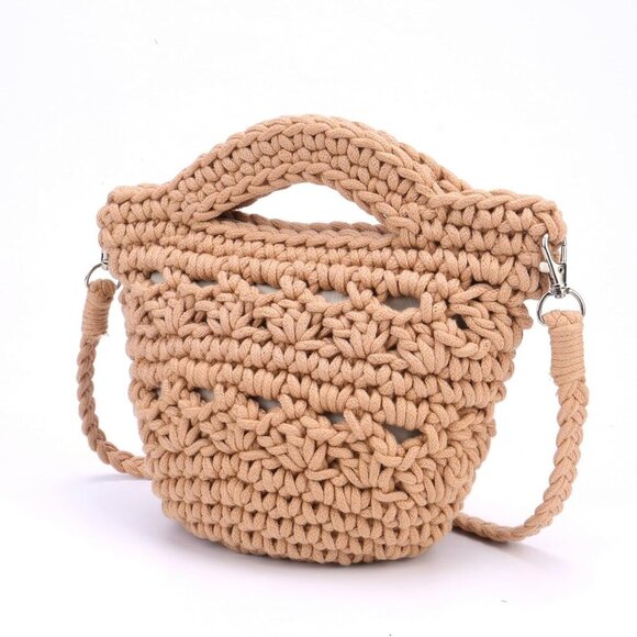 Chic Women's Straw Beach Bag - Hand-Knitted Woven Cotton Purse for Summer - Picture 6 of 8
